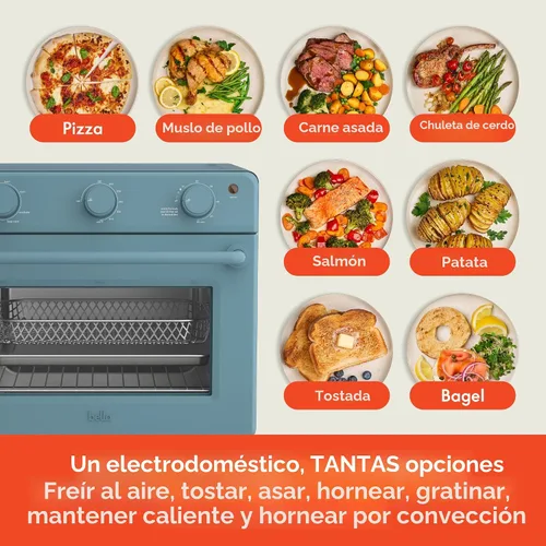 Miniatura 5 de bella Horno tostador Air Fry, 7 opciones de cocción preestablecidas, bandejas revestidas EverGood aptas para lavavajillas incluidas, apagado
