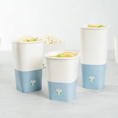 Miniatura 9 de Restaurantware Hip 2 Be Square - Tazas de café de papel de 12 onzas, 25 tazas de café reutilizables a prueba de fugas, tapas se venden por separado
