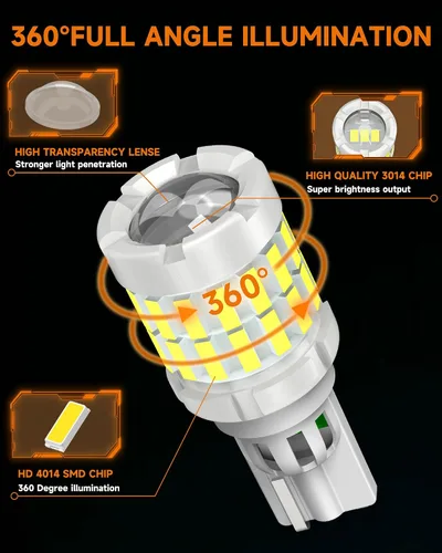 Miniatura 3 de Bombilla 912 921 compatible con Subaru 2005-2025 Outback Bombilla de luz de reversa, 6000K blanco, repuesto de bombilla LED T15 OEM super brillante