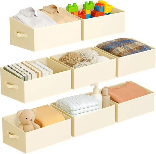 Miniatura 11 de DIMJ Contenedores de almacenamiento trapezoidales para ropa, 4 paquetes organizadores de armario y cestas de almacenamiento, cestas plegables