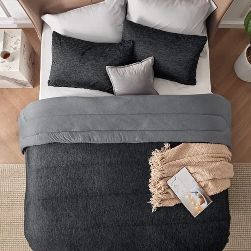 Miniatura 14 de Bedsure Juego de edredón Twin/Twin XL, ropa de cama suave beige para todas las estaciones, juego de cama teñido catiónico, 2 piezas, 1 edredón