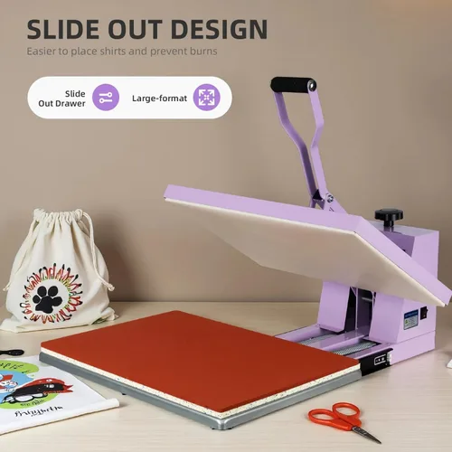 Miniatura 3 de Prensa térmica de 16 x 24 pulgadas, máquina de prensa de calor manual para camisetas, máquina de prensado de camisetas para ropa, bolsas, cortina