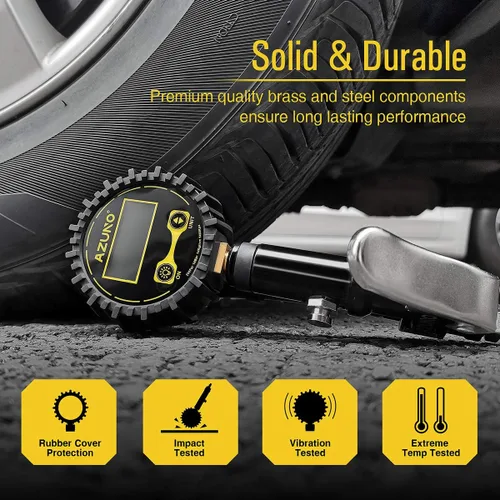 Miniatura 5 de AZUNO Medidor digital de inflado de neumáticos de bicicleta con tipo de válvula de selección automática - Herramienta de compresor de aire Presta