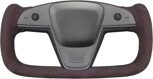 Miniatura 13 de MEWANT Funda para volante de automóvil de piel sintética cosida a mano para Tesla Yoke Model S Plaid 2021-2023/Model X 2021-2023, accesorios