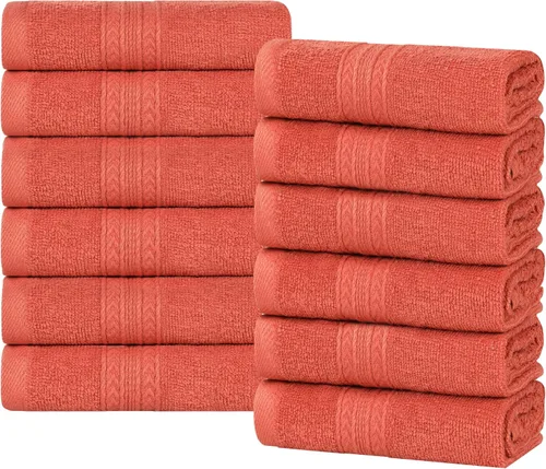 Miniatura 109 de Superior Juego de 6 toallas de mano de algodón ecológico, toallas pequeñas para spa, hotel, baño de invitados, cocina, secado rápido, suave