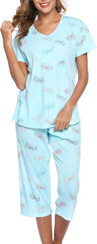Miniatura 3 de ENJOYNIGHT - Conjunto de pijama para mujer con pantalones capri