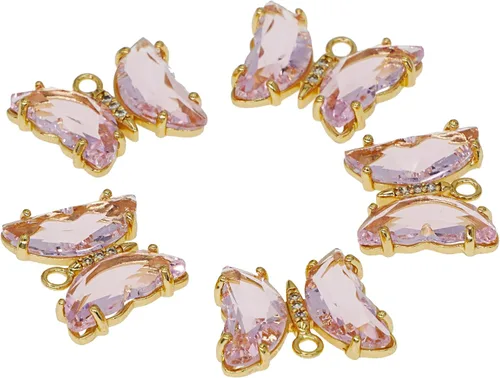 Miniatura 11 de Dijes de latón chapados en oro de circonita de cristal para hacer joyas, pulseras, collares, aretes, colgantes, suministros de manualidades