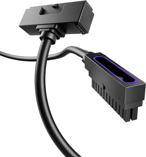 Miniatura 14 de AsiaHorse Hydrus-24PIN PC PSU Extensión de Cable ARGB LED, Cable de Extensión de Energía de la Placa Madre de Cobre Diseño Integrado, 2000W de Negro