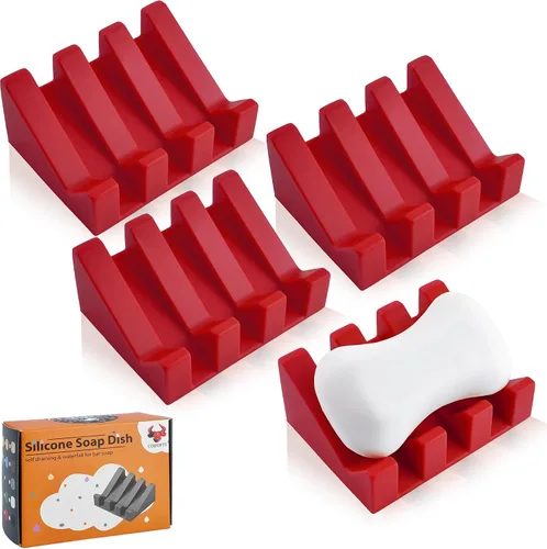 Miniatura 33 de Jabonera Autodrenante con Soporte, Jabonera de Silicona, para Baño, Cocina, Esponjas, Puede Extender la Vida del Jabón, Mantiene las Barras de Jabón