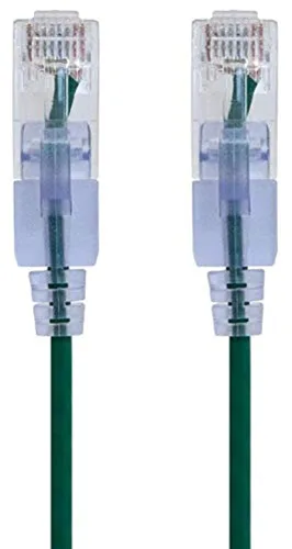 Miniatura 40 de Monoprice Cat6A - Cable de conexión Ethernet de 6 pulgadas, negro, UTP, 30 AWG, 10G, cable de cobre puro desnudo, sin enganche, RJ45, serie SlimRun