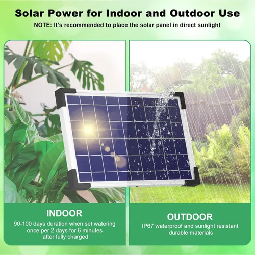 Miniatura 5 de Lewisia Sistema de riego por goteo solar de 5 W con temporizador, kit de riego automático para jardín, camas elevadas, patio, césped, invernadero