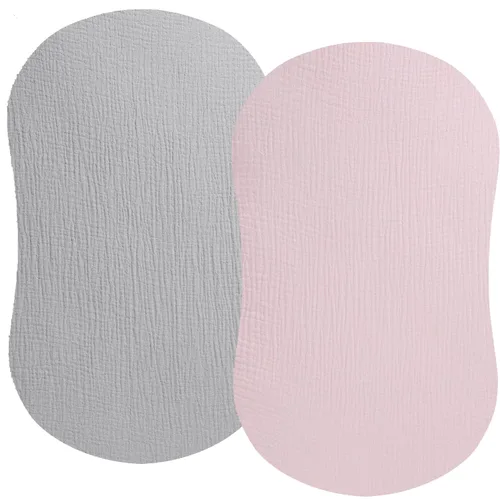 Miniatura 9 de Sábanas ajustadas de muselina compatibles con Snoo Smart Sleeper, Dream On Me Lacy Portable, Safety 1st Sleeper Bassinet, 2 paquetes de sábanas Hoja