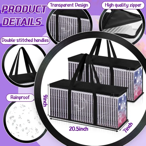 Miniatura 2 de Paquete de 12 bolsas de almacenamiento de DVD de PVC transparente para DVD, CD, álbumes, libros, caja VHS, fundas de películas, discos
