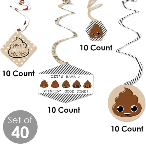 Miniatura 5 de Big Dot of Happiness Party 'Til You're Pooped – Poop Emoji Party Hanging Decor – Decoración de fiesta espirales – Juego de 40