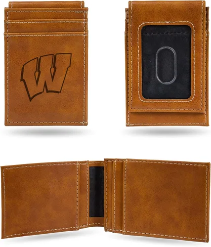 Miniatura 133 de Cartera de bolsillo frontal grabada con láser NCAA - Compacta/Cómoda/Delgada