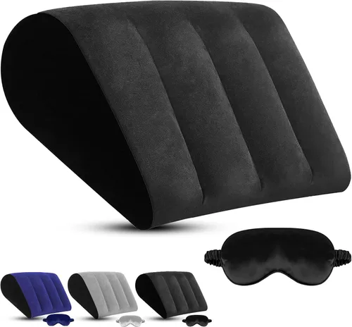TheClover Almohada inflable de cuña para dormir, elevación de piernas, uso en soporte de espalda de cama, almohada de cuña para apnea del sueño,