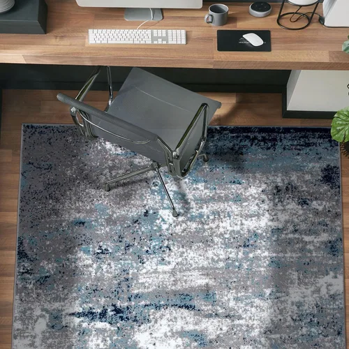 Miniatura 26 de Rugshop - Alfombra moderna envejecida gris abstracta estilo bohemio con acuarela para pasillo, entrada y cocina, 2 pies x 7 pies