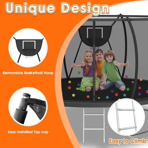 Miniatura 6 de KOFUN Tranpoline Outdoor 16FT 14FT 12FT 10FT 8FT Tranpoline with Basketball Hoop 1500LBS & ASTM Approved & Easy Install, Recreational Tranpolines