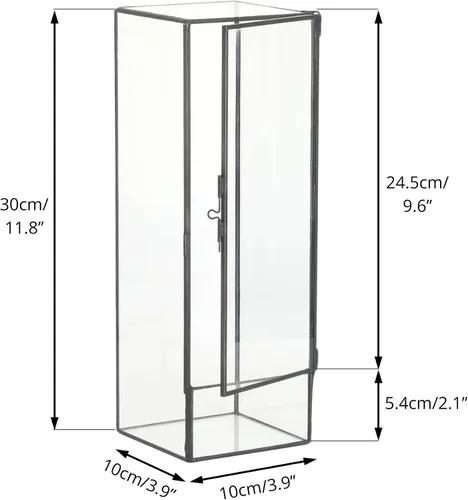 Miniatura 5 de NCYP Terrario de cristal cerrado con puerta, 3.9 x 3.9 x 11.8 pulgadas, maceta rectangular alta para helechos, plantas suculentas, decoración