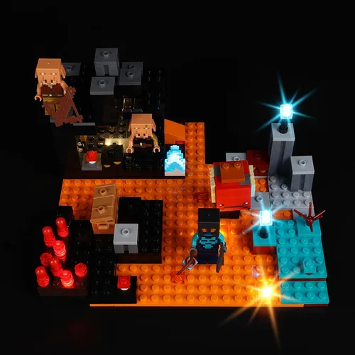 Kyglaring Kit de luz LED compatible con Lego The Nether Bastion 21185 - Accesorios de iluminación mejorados para bloques de modelo 21185 (solo