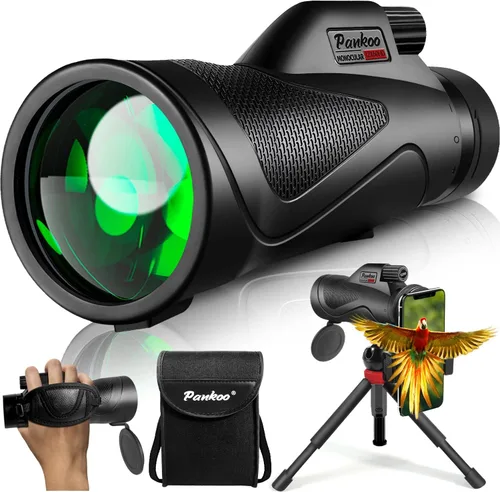 Telescopio monocular de 12 x 60 de alta potencia con adaptador de teléfono inteligente trípode y bolsa portátil, monoculares de visión más grande