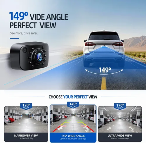Miniatura 4 de eRapta ERT01 Cámara de respaldo HD para placa de matrícula de visión trasera cámara de reversa universal para camioneta, automóvil, SUV, ángulo