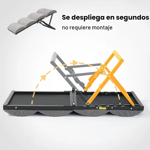 Miniatura 7 de Veehoo Rampa para perros para cama y sofá, altura ajustable de 12 a 20 pulgadas, escaleras plegables para perros para meterse en la cama de 17