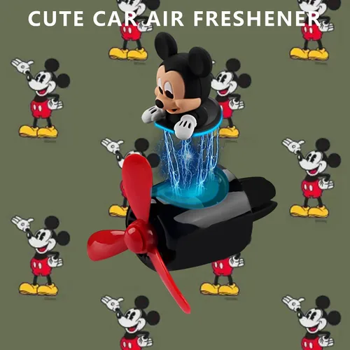 Miniatura 8 de Ambientadores de coche con diseño de ratón piloto de dibujos animados, difusor de ventilación automotriz con hélice giratoria, ventilador de salida