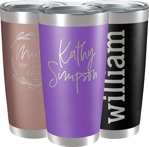 Miniatura 30 de Vasos personalizados, vaso de acero inoxidable de 20 onzas con tapa 13 diseños diferentes Tazas personalizadas de pared doble aisladas para café