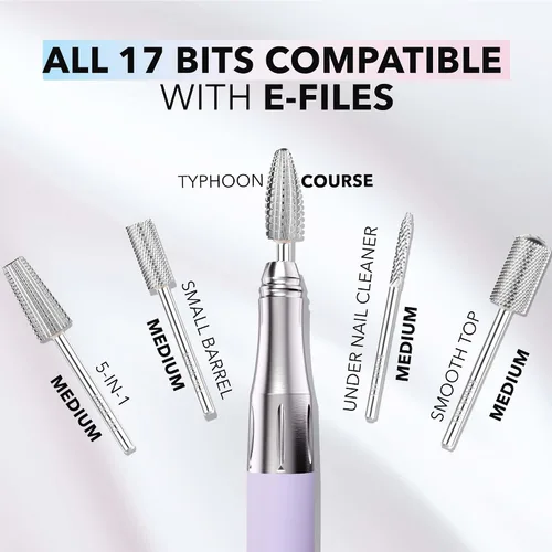 Miniatura 4 de Kiara Sky Uñas profesionales de acero inoxidable universales para taladro de uñas e-file (barril pequeño grueso (plateado)