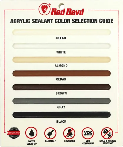 Miniatura 5 de Red Devil 077060 - Sellador de látex elastomérico acrílico ultra premium de por vida, 10.1 onzas, negro, paquete de 1