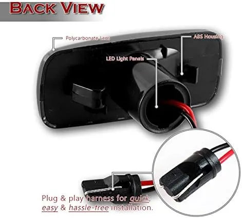 Miniatura 3 de Luz LED ámbar de lente ahumada de posición delantera y lateral delantera, compatible con Dodge Charger 2005-2006, Dodge Avenger, Dodge Caliber