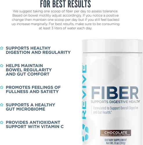 Miniatura 5 de Revive Suplemento de fibra MD para la salud digestiva e intestinal – 0.18 oz de fibra dietética que apoya un sistema digestivo saludable con cáscara