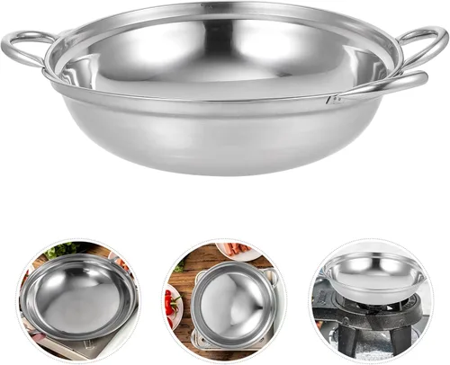 Miniatura 2 de GANAZONO 2 piezas de acero inoxidable -derramar olla caliente cocina cocina segura mango diseño fácil de limpiar para uso doméstico