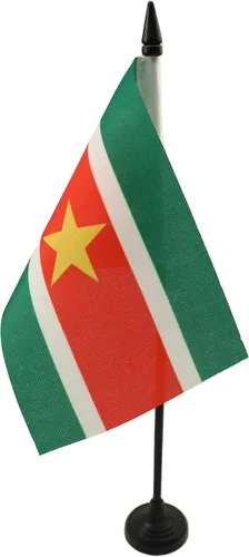 Miniatura 48 de Bandera de mesa de Anguila de 4 x 6 pulgadas, bandera de escritorio británica de Anguila, 5.9 x 3.9 in, palo y base de plástico negro AZ FLAG