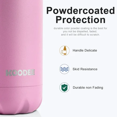 Miniatura 4 de koodee Botella deportiva de agua aislada al vacío de doble pared de acero inoxidable, 17 oz, con forma de botella de refresco, a prueba de fugas