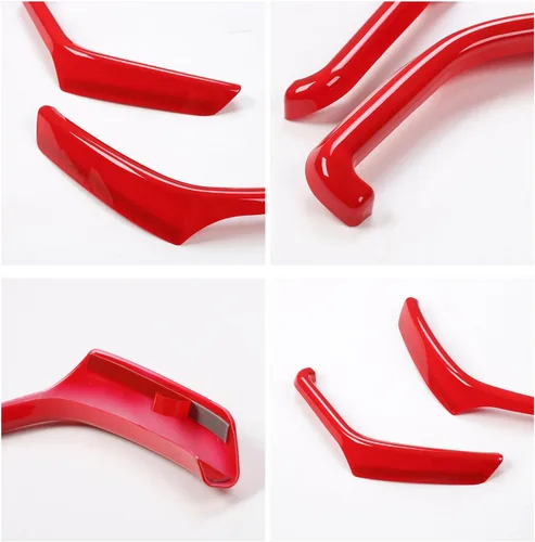 Miniatura 4 de Voodonala Moldura roja para tablero de instrumentos para Ford F150 F250 F350 Super Duty 2015, 2016, 2017, 2018, 2019, 2020 (rojo, 3 piezas)