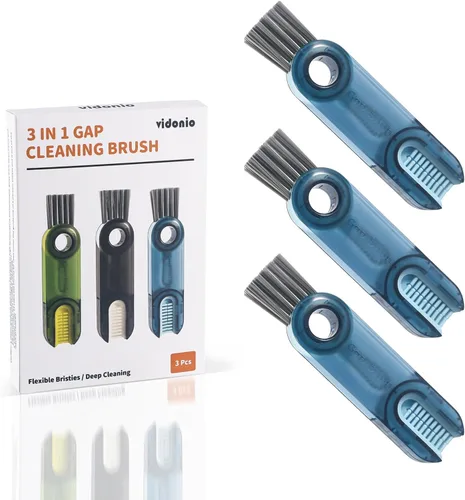 Miniatura 11 de Set de cepillos de limpieza de 3 en 1 para tapas de tazas, herramientas de limpieza multifuncionales para botellas aisladas, limpiador de portavasos