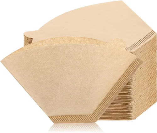 Miniatura 9 de 200 filtros de café #2, 2 filtros de café de cono natural sin blanquear, 2 filtros de cono de papel compatible con cafetera por goteo y vertido