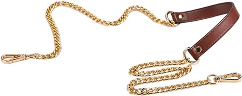Miniatura 10 de ESUPPORT Correas de repuesto para bolso, cadena de metal de cuero para bolsos cruzados, bolso de hombro, cartera, bricolaje, 43.31 pulgadas de largo