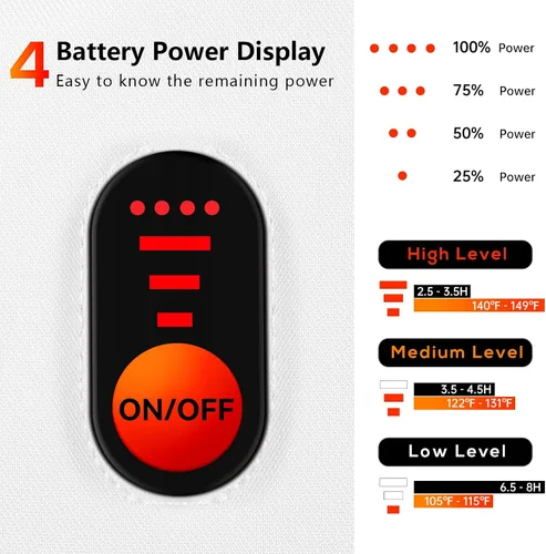 Miniatura 3 de Heated Mittens Gloves for Women Men 7.4V Battery 22.2Wh Electric Rechargeable Waterproof Ski Gloves for Winter Outdoor Work Skiing Snowboarding