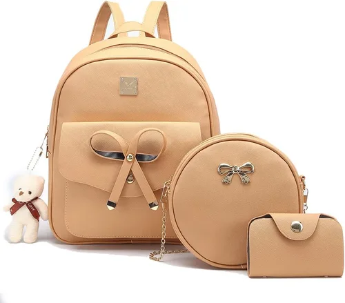 Miniatura 18 de MACCINELO Linda mochila de cuero para mujer, mochila pequeña con lazo para regalo de niñas, bolsa de hombro para mujer, 3