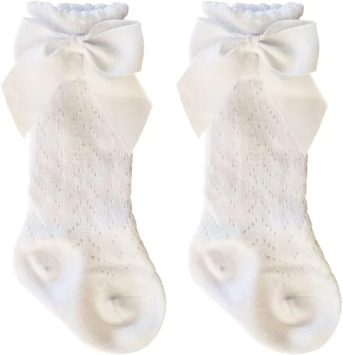 Miniatura 8 de QandSweet Calcetines hasta la rodilla para bebé, calcetines antideslizantes para recién nacidos, calcetines antideslizantes
