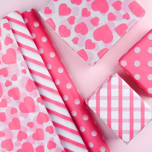 Miniatura 4 de PLULON 60 hojas de papel de seda rosa de San Valentín a granel, para bolsas de regalo, hojas de papel de seda para el hogar, cocina, manualidades