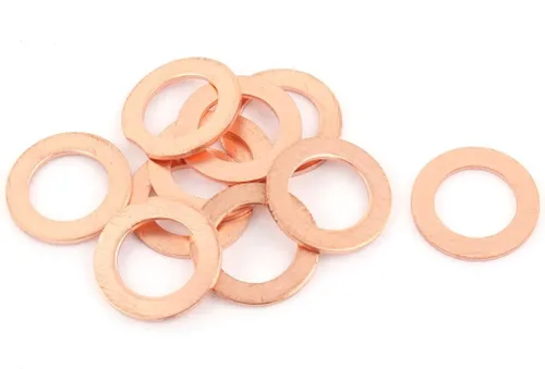 Miniatura 12 de uxcell 10pcs 0.236 in x 0.394 in x 0.039 in anillo plano de cobre aplastamiento arandela sellado junta sujetador
