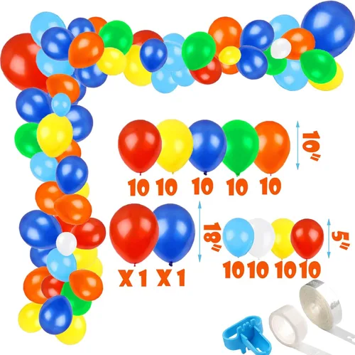 Miniatura 4 de Ofishally - 217 piezas de decoraciones de cumpleaños con diseño de «Gone Fishing Dinnierware» The Big One Balloon Garland Banner Cake Cupcake Topper