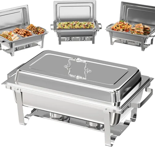 Miniatura 12 de Juego de Platos de Roce Amhier para Buffet 4 Piezas, Juego de Platos de Roce para Buffet de 9 Cuartos de Galón con Combo de Diferentes Bandejas