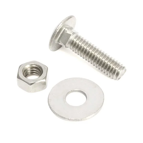 Miniatura 2 de Kit de tornillos y tuercas de carro de 1/4-20 x 1, arandelas planas, tornillos de cuello cuadrado de cabeza redonda, acero inoxidable 18-8 (304), 10