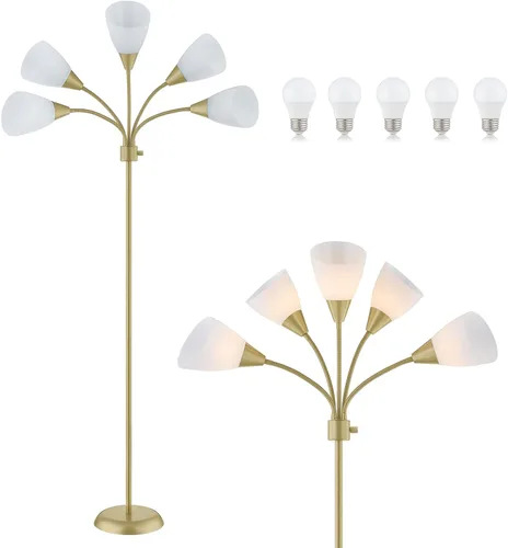 Miniatura 10 de Medusa - Lámpara de pie de decoración moderna, lámpara de múltiples cabezales con cuello de ganso ajustable, lámparas de luz brillante para lectura