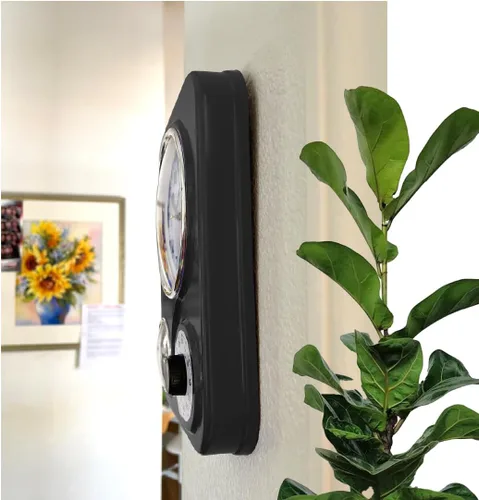 Miniatura 8 de Lily's Home - 9.5 pulgadas x 12.5 pulgadas - Reloj de pared retro para cocina, reloj de pared vintage con termómetro y temporizador de 60 minutos